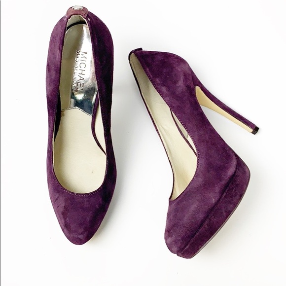 MICHAEL Michael Kors Shoes - Michael Kors York Purple Suede Platform Heel